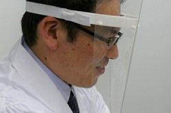 Ricoh produces face shields and provides them free of charge to 57 medical institutions in Japan