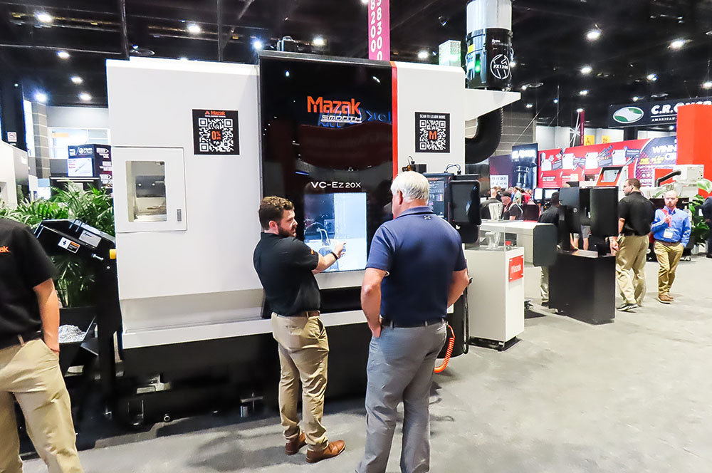 Mazak, celebrating the 50th anniversary of its Kentucky plant, showcased several U.S.-manufactured machines. 