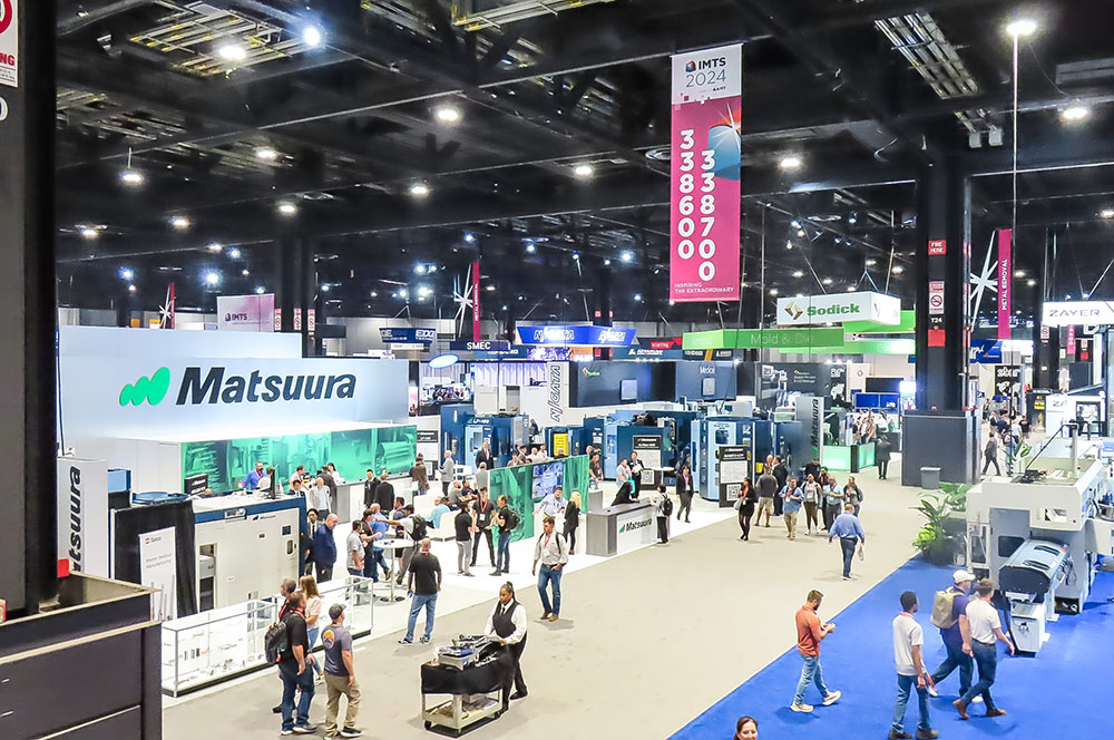 Numerous Japanese machine tool builders prominently displaying their innovations in the South Hall. 