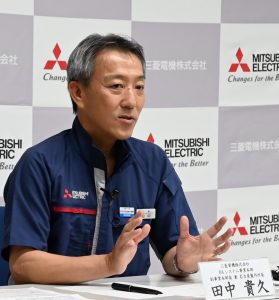 Takahisa Tanaka, Chief of Nagoya Works, says, "The issues surrounding the manufacturing site are becoming more diverse. 