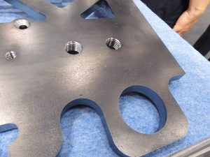 Murata Machinery demonstrated the capabilities of the LS3015MC multitasking machine with sample workpieces 