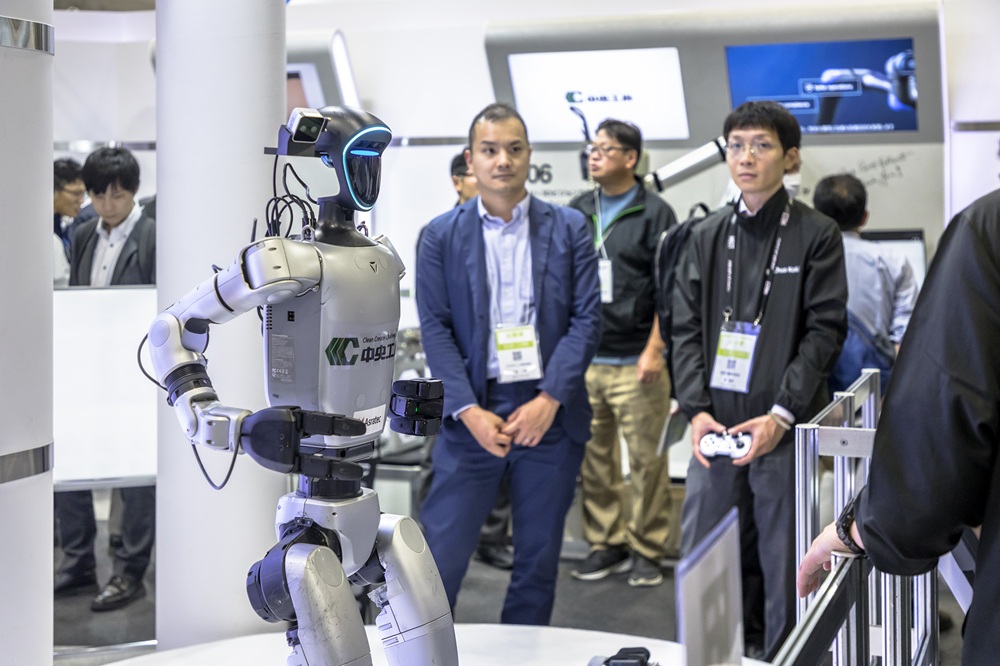 A humanoid robot was also on display at the venue