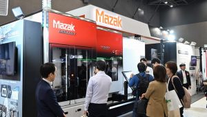 Yamazaki Mazak exhibited its new multitasking machine with enhanced machining capability
